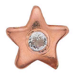 Christina Collect Rose Gold Plated 925 Sterling Silver Topaz Star Small rose gold plated star with white topaz, model 603-R5